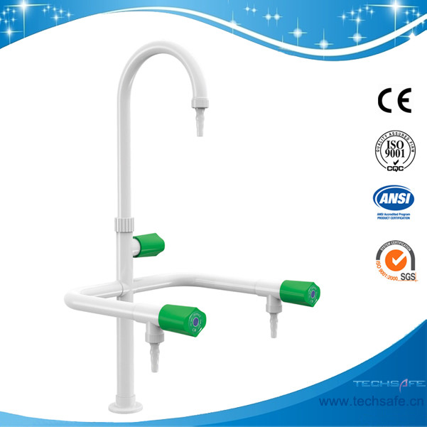 SHA1-5-Three Way/Triple outlet Lab Tap/Faucet,brass,360°swing,White/lever handle optional
