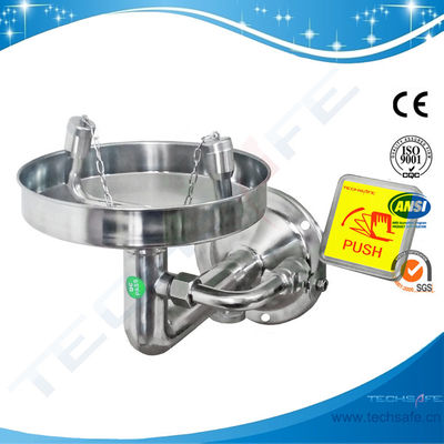 محطة غسل العين في حالات الطوارئ SH359DB-Wall شنت SUS304 غسل العين ANSI CE غسالة العين الطوارئ معدات واقية الشخصية